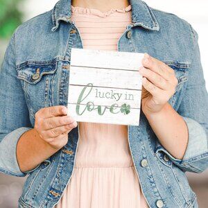 Lucky in Love - St. Patrick’s Day decoration / Small shelf sitter / tray sign